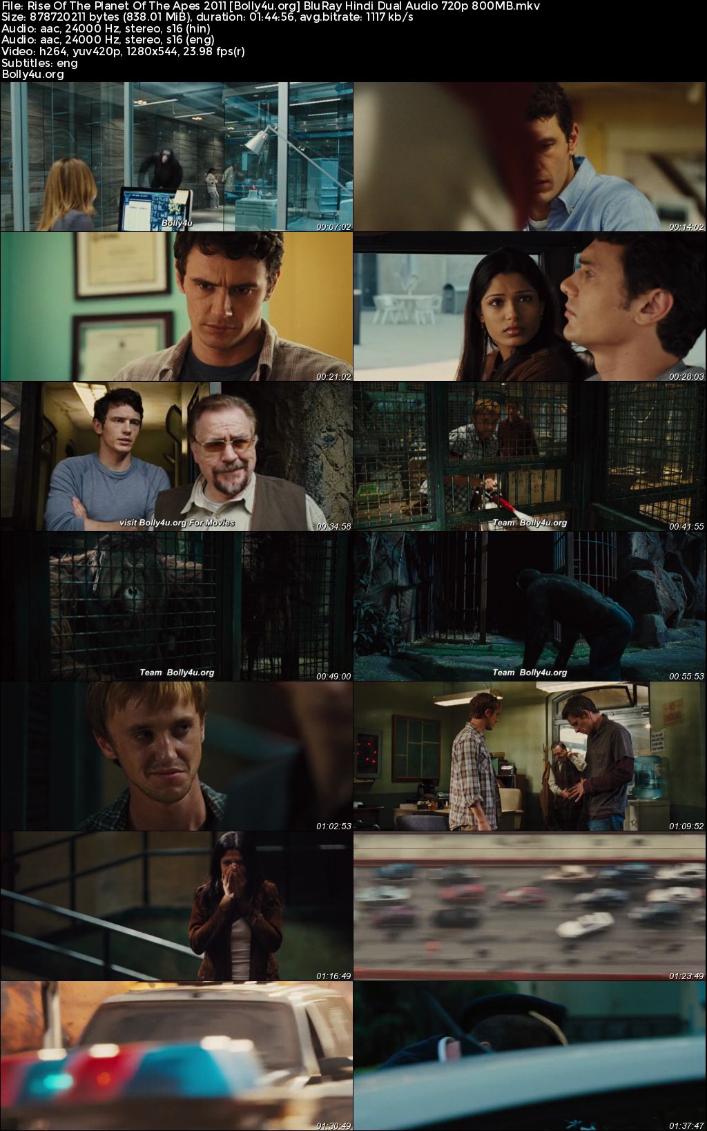 Rise Of The Planet Of The Apes 2011 BluRay Hindi Dual Audio ORG Full Movie Download 1080p 720p 480p