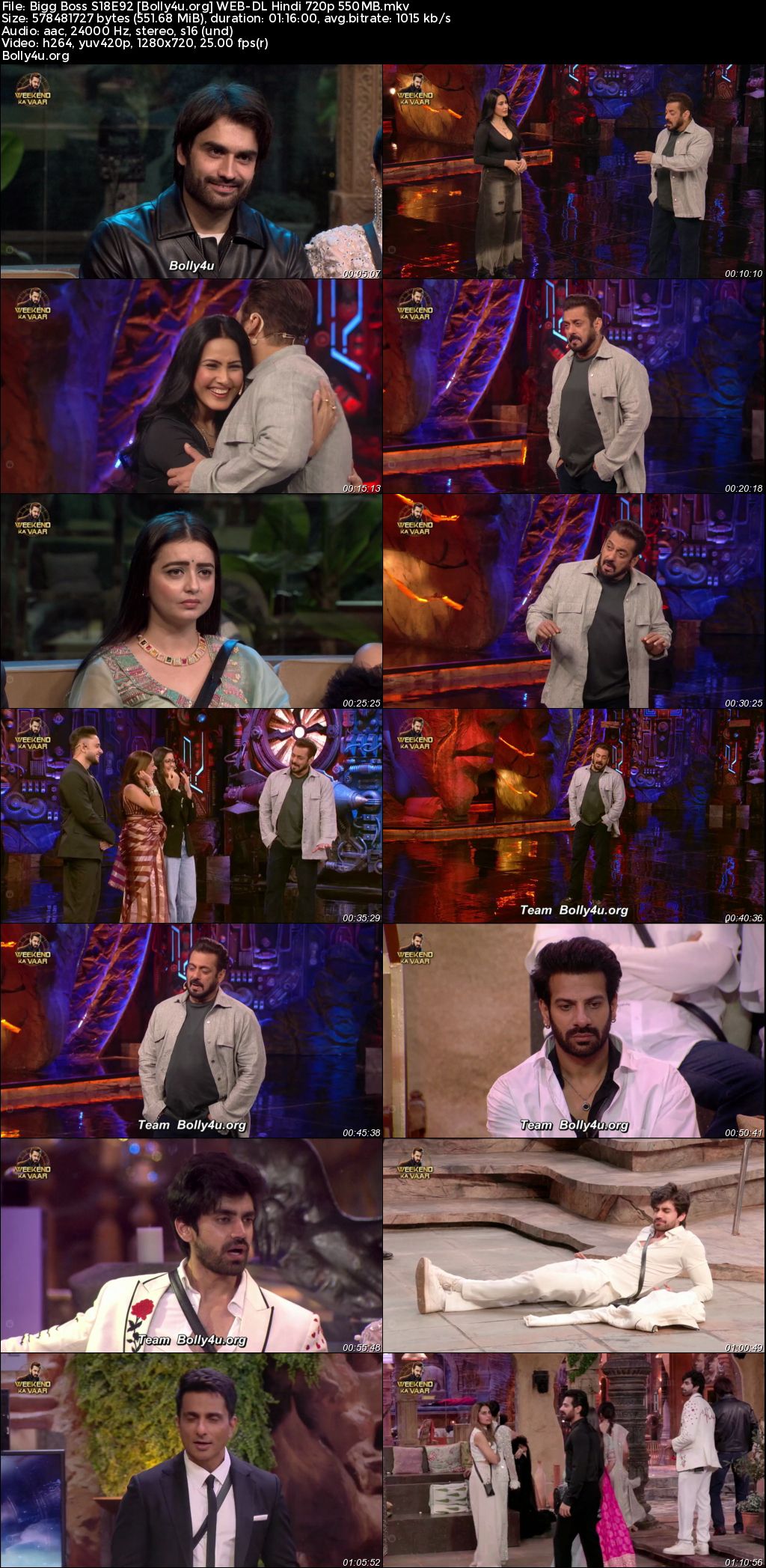 Bigg Boss 2024 WEB-DL Hindi S18E92 Download 720p 480p