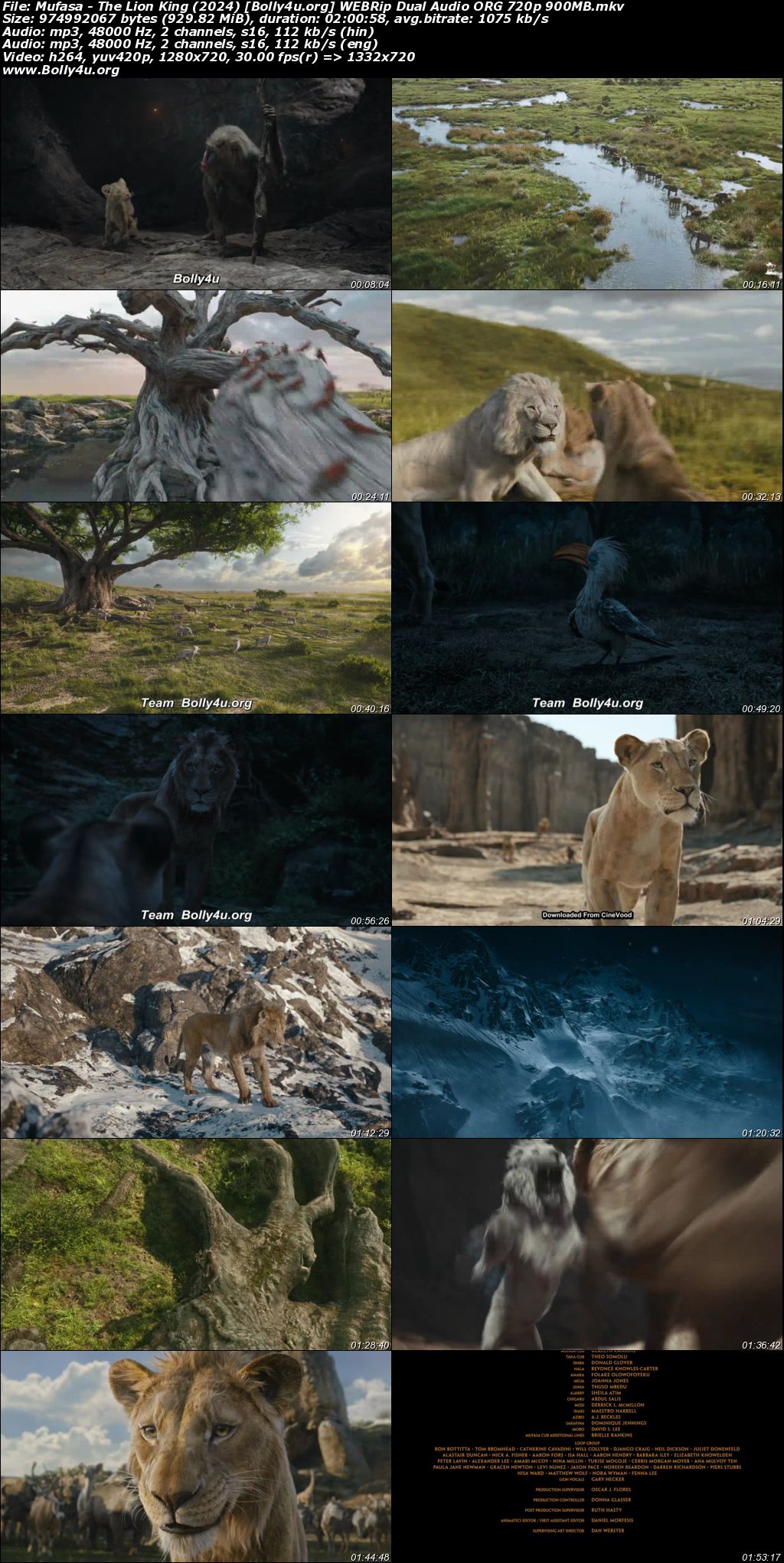 Mufasa The Lion King 2024 WEBRip Hindi Dual Audio ORG Full Movie Download 1080p 720p 480p