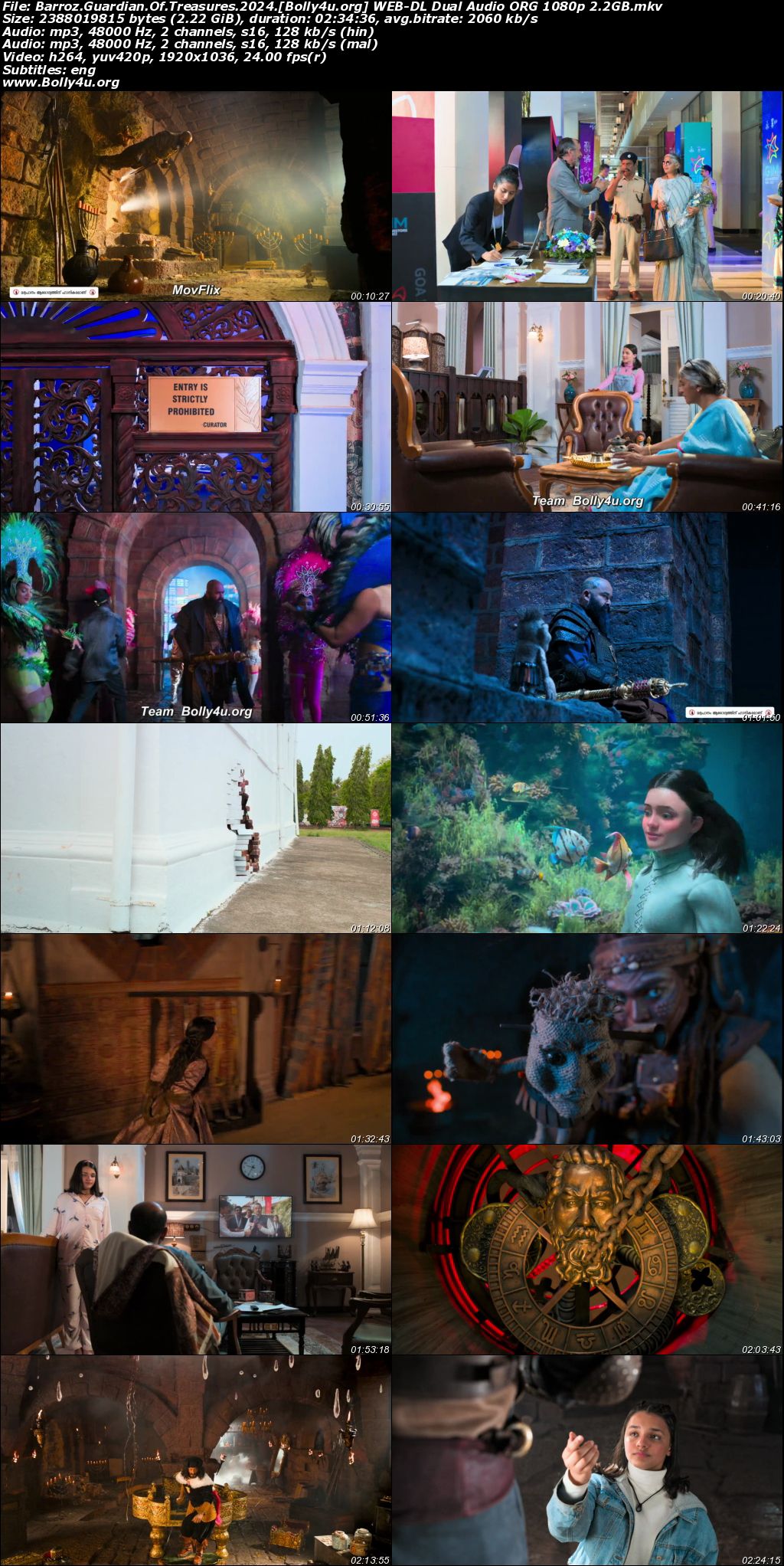 Barroz Guardian Of Treasures 2024 WEB-DL UNCUT Hindi Dual Audio ORG Full Movie Download 1080p 720p 480p