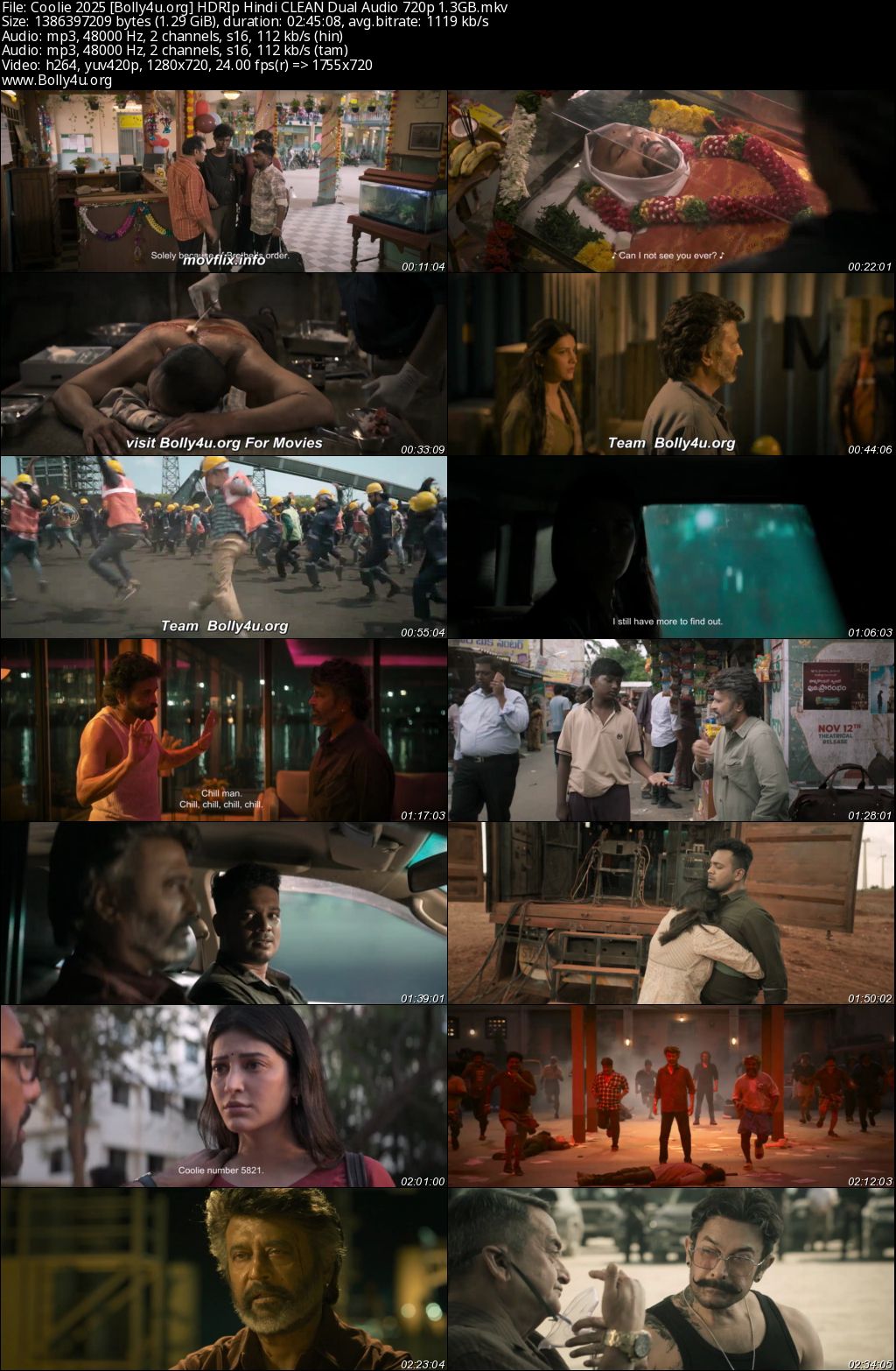 Coolie 2025 HDRip Hindi CLEAN Dual Audio Full Movie Download 1080p 720p 480p
