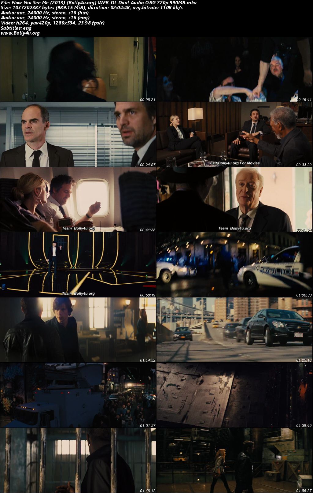 Now You See Me 2013 BluRay EXTENDED Hindi Dual Audio ORG Full Movie Download 1080p 720p 480p