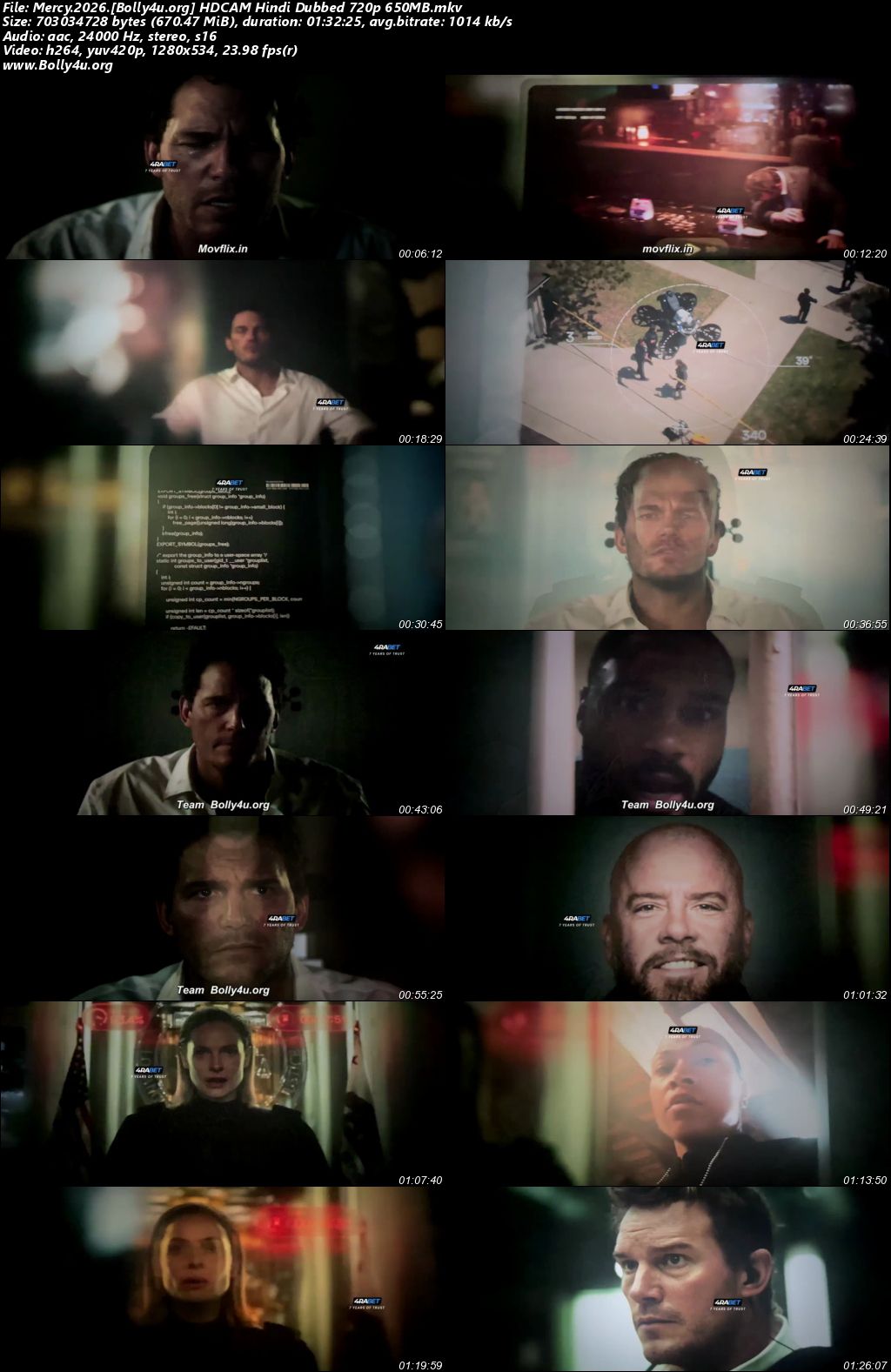 Mercy 2026 HDCAM Hindi Dubbed Full Movie Download 1080p 720p 480p