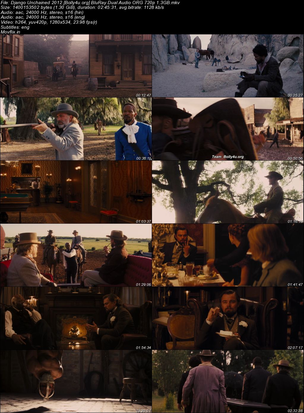 Django Unchained 2012 BluRay Hindi Dual Audio ORG Full Movie Download 1080p 720p 480p