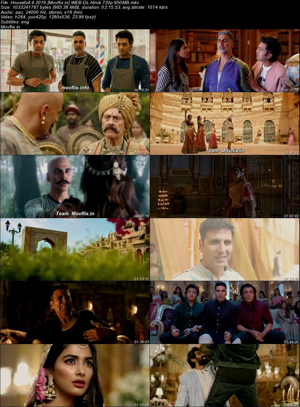 Housefull 4 2019 WEB-DL Hindi Full Movie Download 1080p 720p 480p