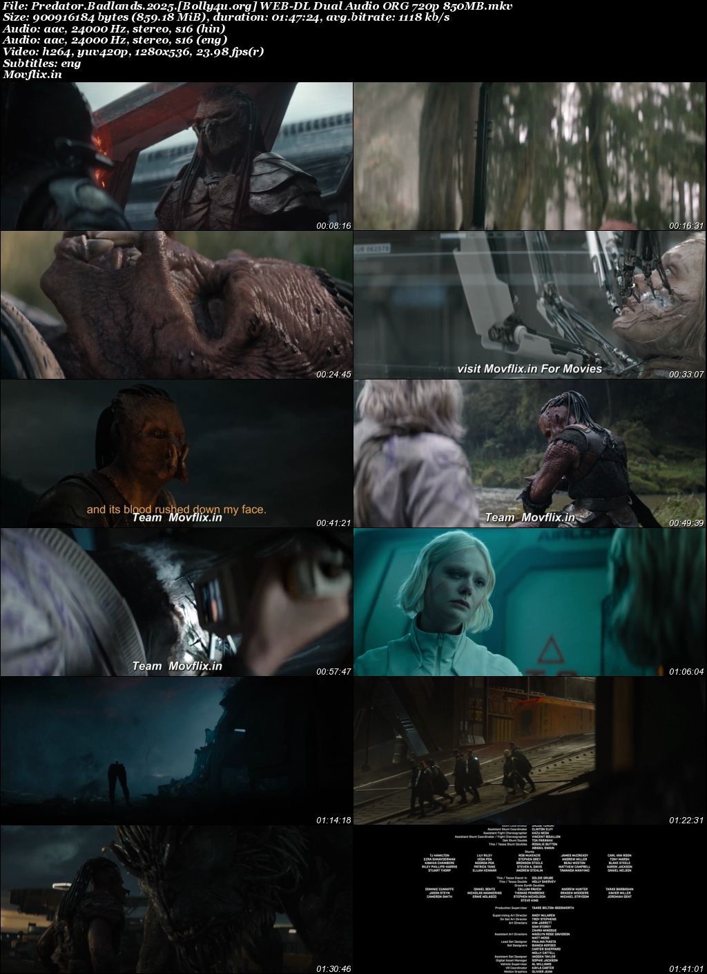 Predator Badlands 2025 WEB-DL Hindi Dual Audio ORG Full Movie Download 1080p 720p 480p