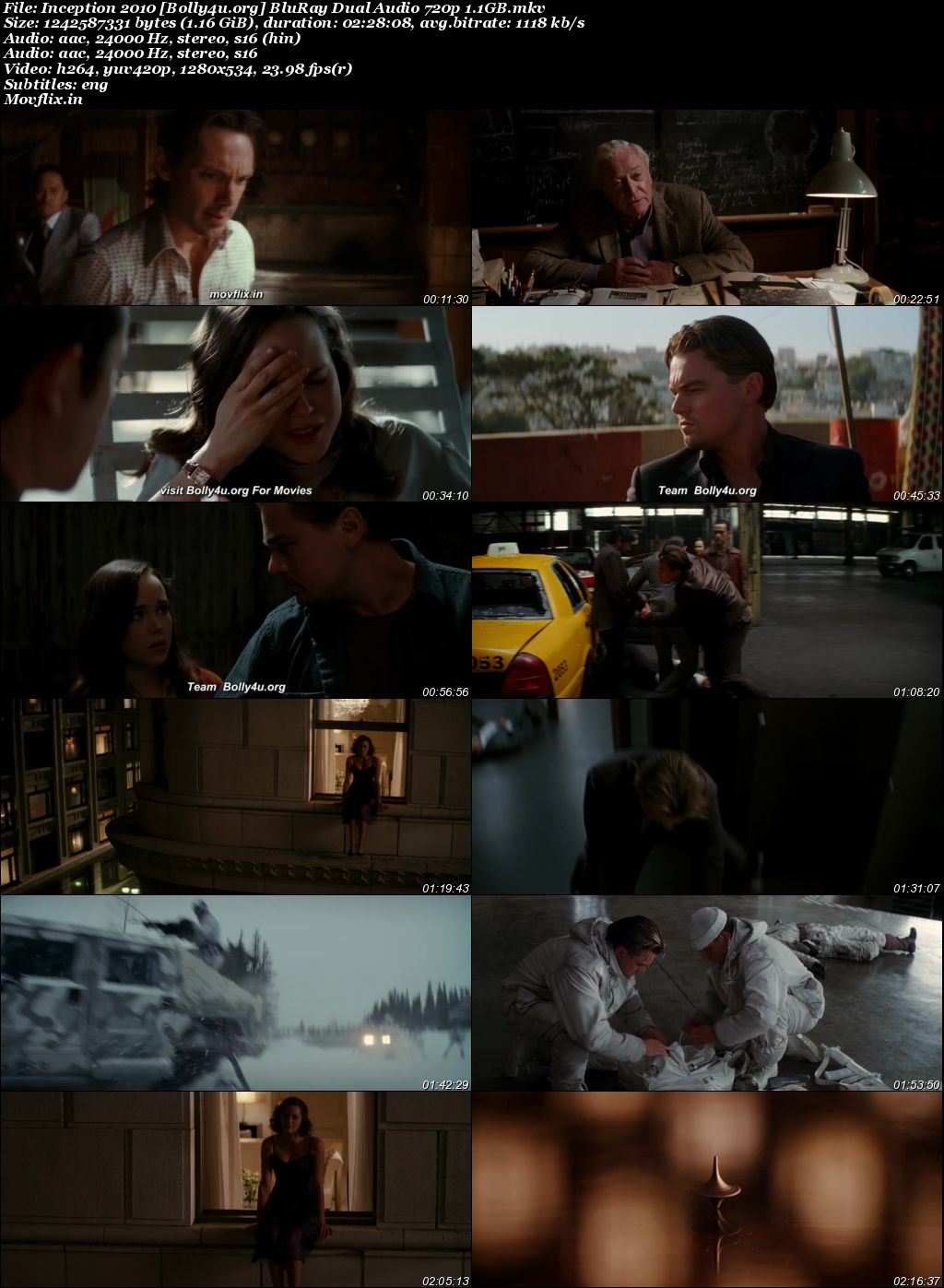 Inception 2010 BluRay Hindi Dual Audio ORG Full Movie Download 1080p 720p 480p