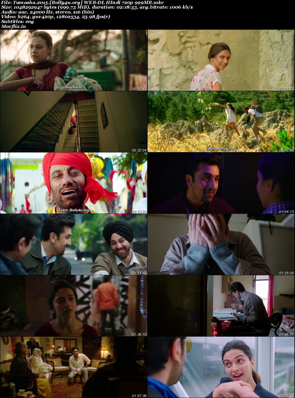 Tamasha 2015 WEB-DL Hindi Full Movie Download 1080p 720p 480p