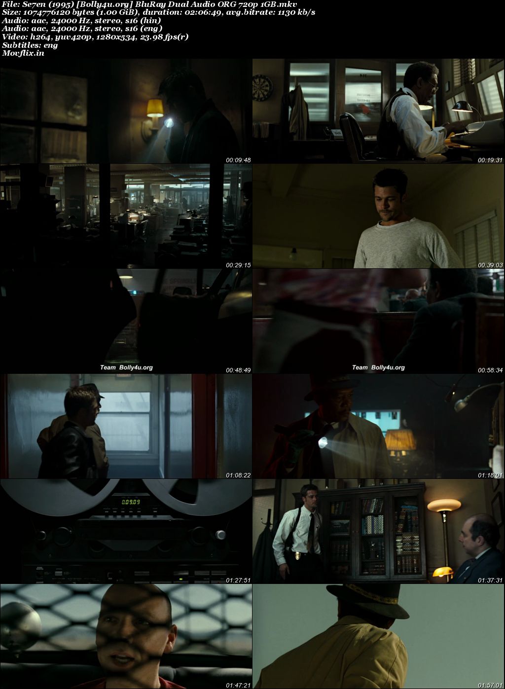 Se7en 1995 BluRay Hindi Dual Audio ORG Full Movie Download 1080p 720p 480p