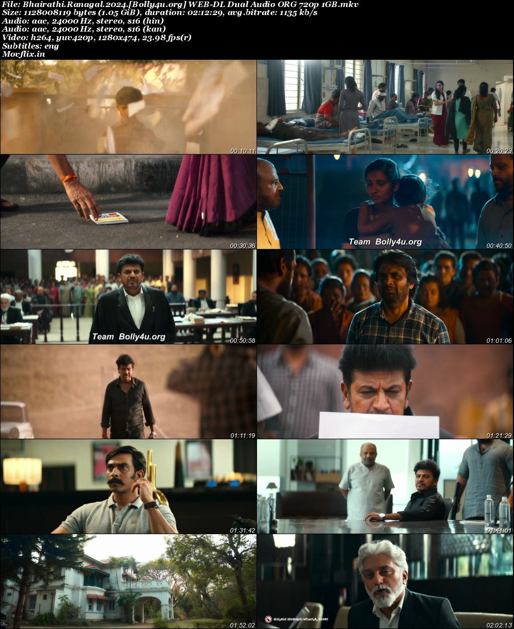 Bhairathi Ranagal 2024 WEB-DL UNCUT Hindi Dual Audio ORG Full Movie Download 1080p 720p 480p