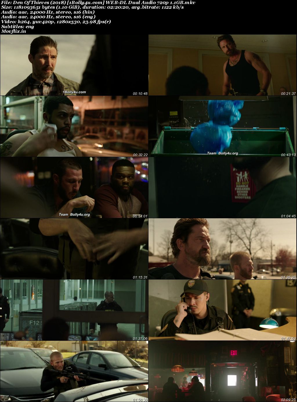 Den of Thieves 2018 BluRay Hindi Dual Audio ORG Full Movie Download 1080p 720p 480p