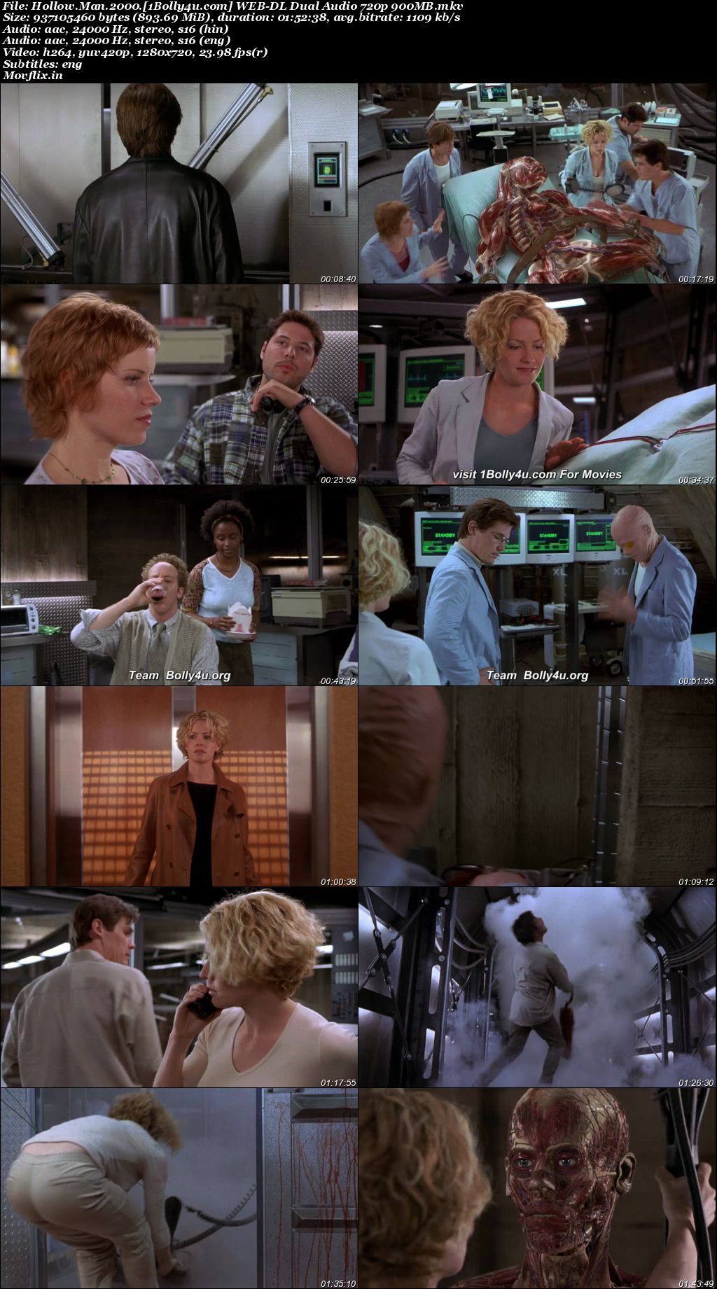 Hollow Man 2000 BluRay Hindi Dual Audio ORG Full Movie Download 1080p 720p 480p