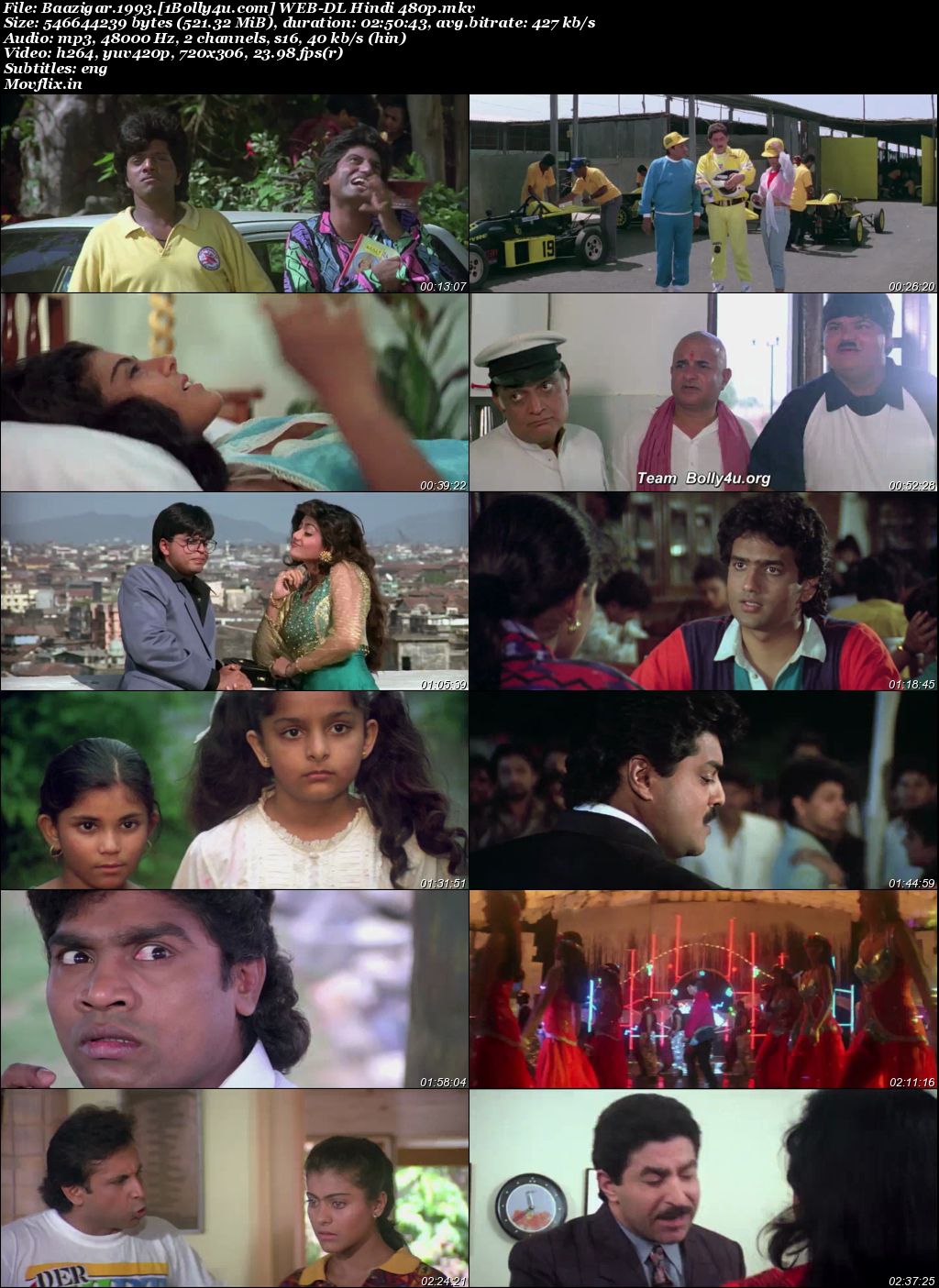 Baazigar 1993 WEB-DL Hindi Full Movie Download 1080p 720p 480p