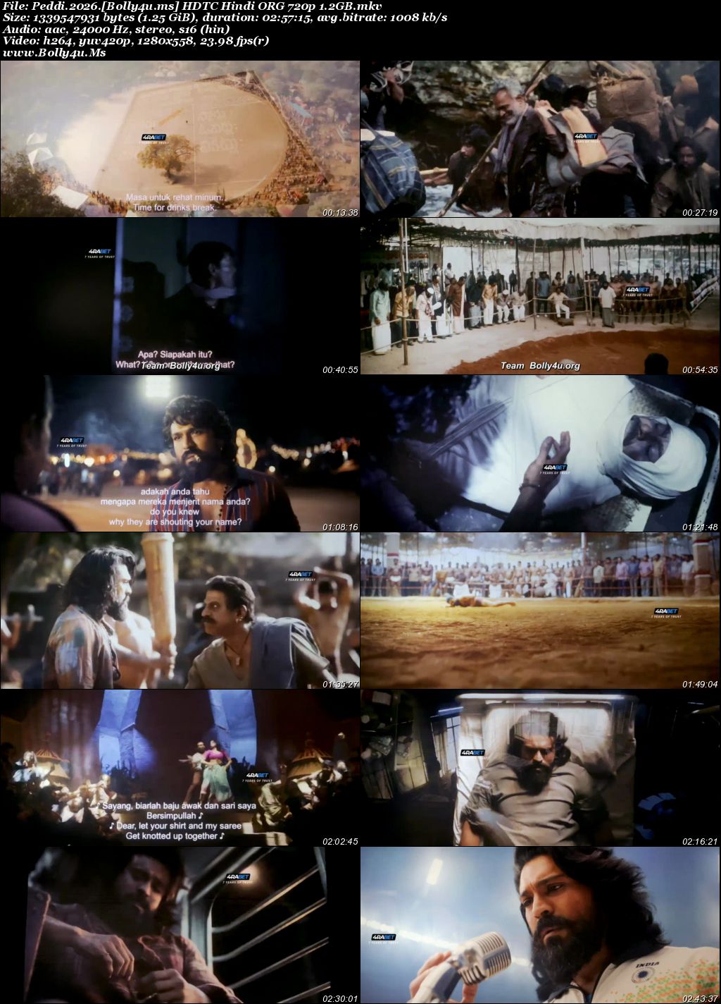 Peddi 2026 HDTC Hindi ORG Full Movie Download 1080p  720p  480p