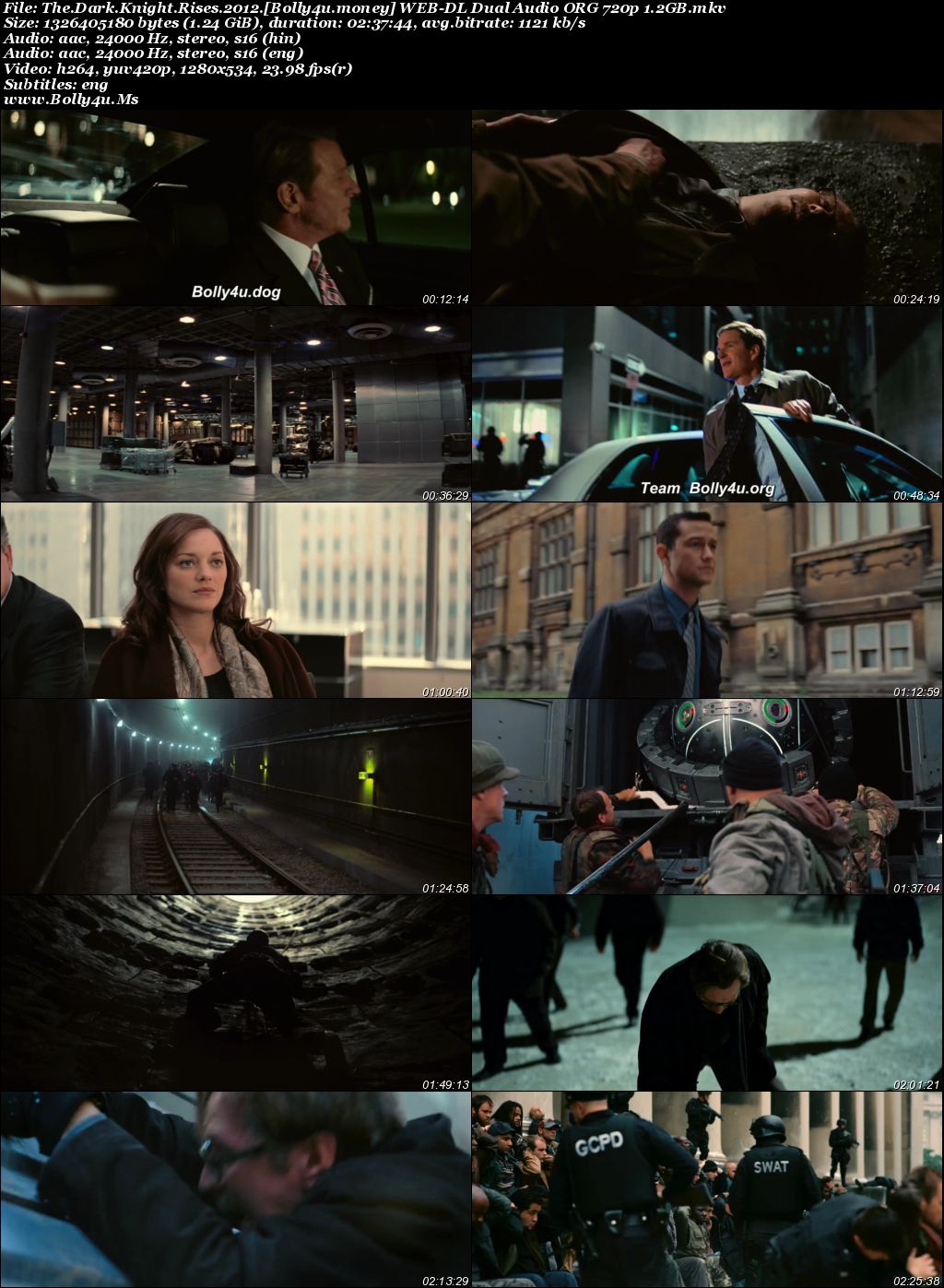 The Dark Knight Rises 2012 BluRay Hindi Dual Audio ORG Full Movie Download 1080p  720p  480p