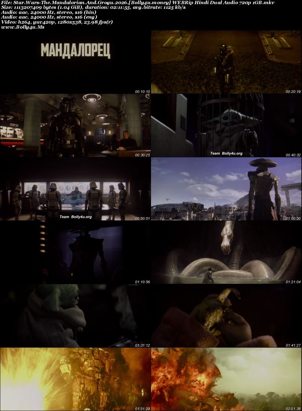 Star Wars The Mandalorian And Grogu 2026 WEBRip Hindi CLEAN Dual Audio Full Movie Download 1080p  720p  480p