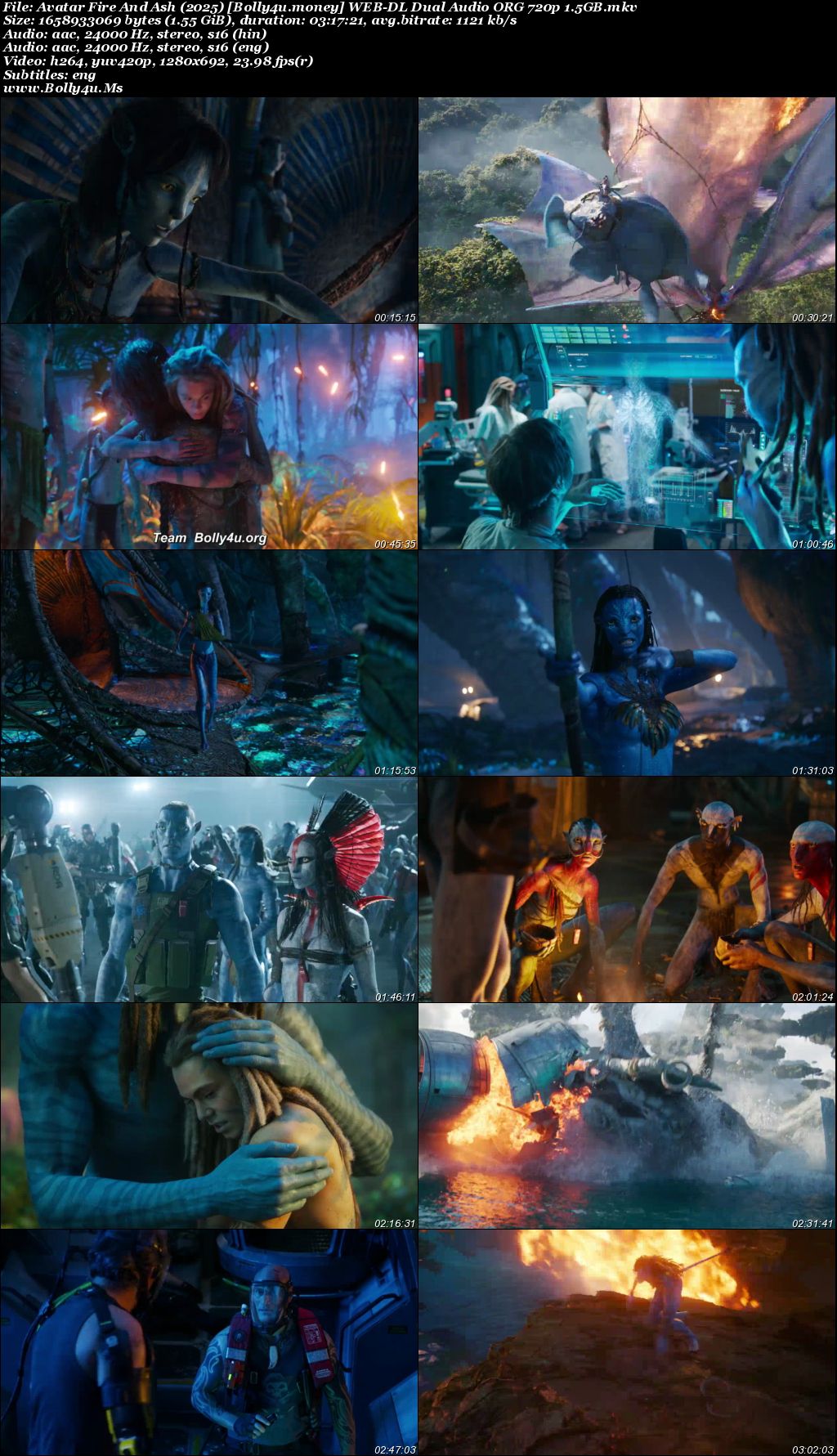 Avatar Fire and Ash 2025 WEB-DL Hindi Dual Audio ORG Full Movie Download 1080p  720p  480p