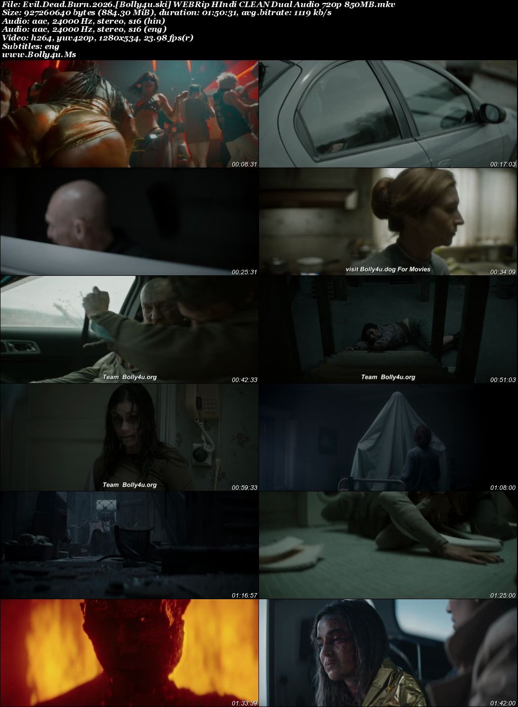Evil Dead Burn 2026 WEBRip Hindi CLEAN Dual Audio Full Movie Download 1080p  720p  480p