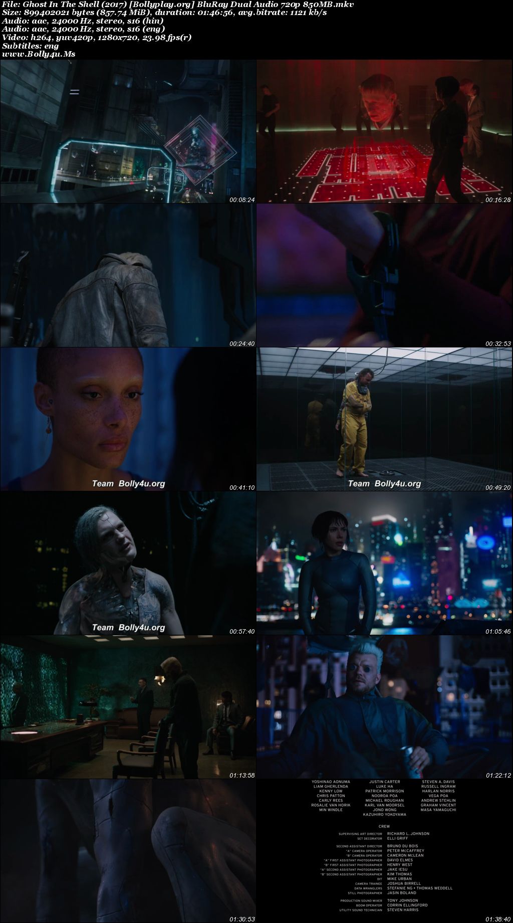 Ghost In The Shell 2017 BluRay Hindi Dual Audio ORG Full Movie Download 1080p  720p  480p