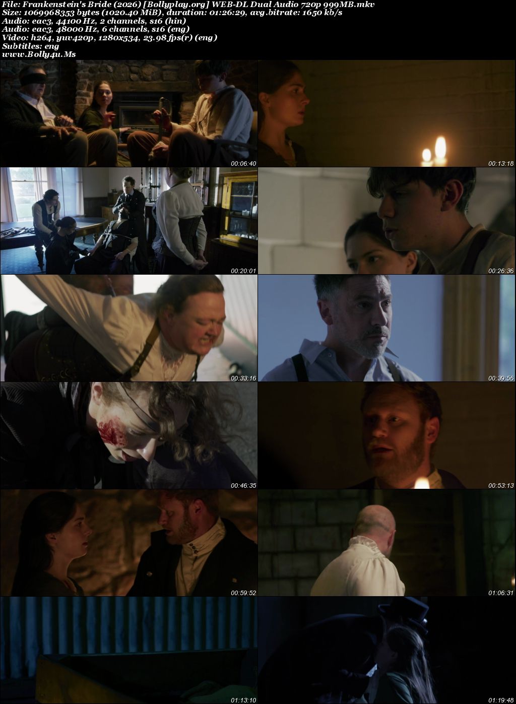 Frankenstein's Bride 2026 WEB-DL Hindi Dual Audio Full Movie Download 720p  480p